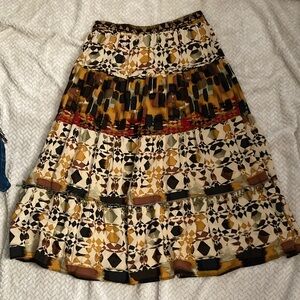 Vtg Notations Multicolor Beaded A-Line Skirt